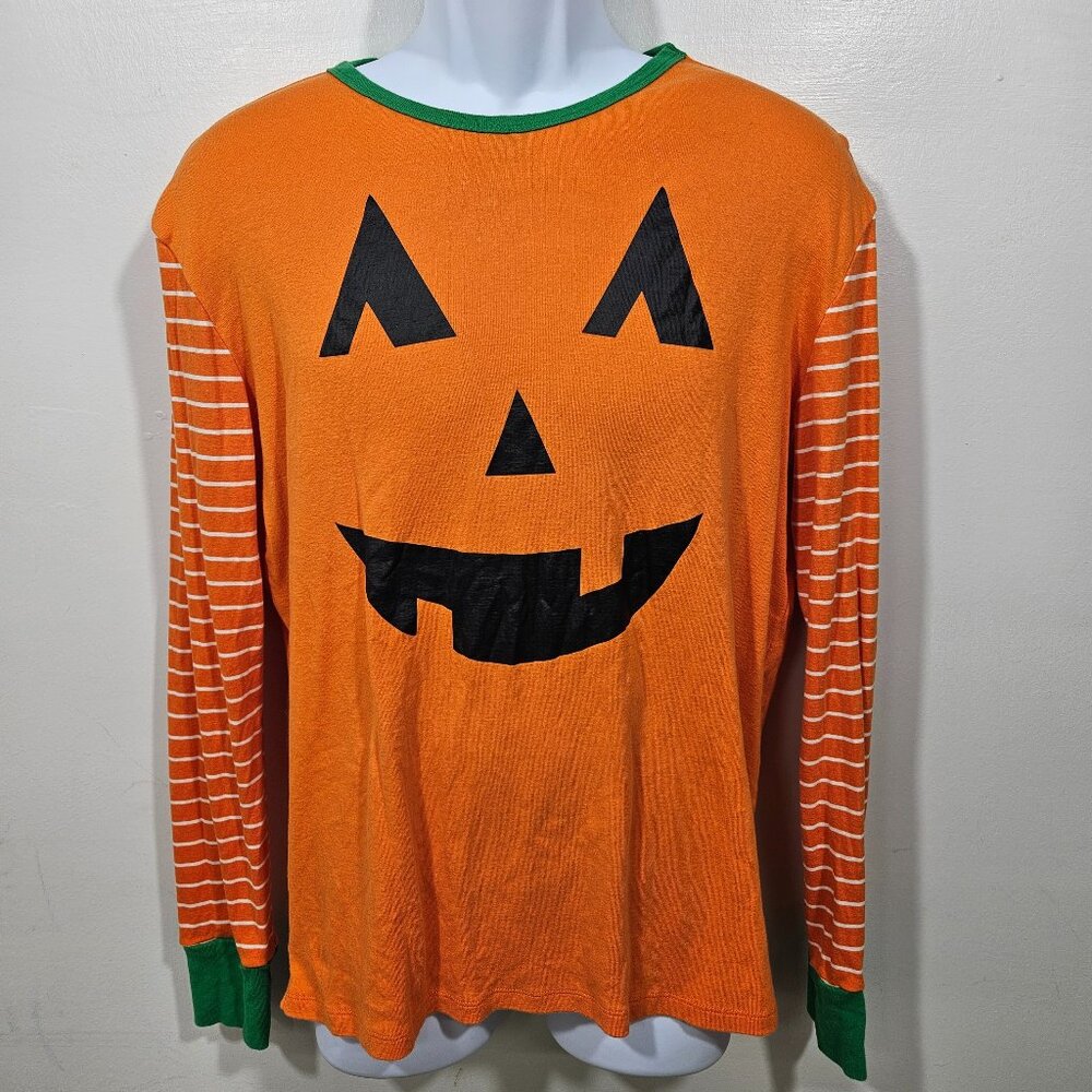 Long Sleeve Pumpkin Shirt with Matching Bottoms Men's Size M 100% Cotton (76)